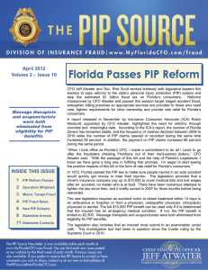 Florida Passes PIP Reform HEADER HERE April 2012