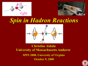 Spin in Hadron Reactions left right Christine Aidala