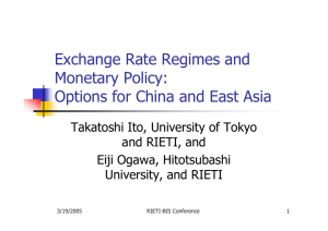 Exchange Rate Regimes and Monetary Policy: Options for China and East Asia