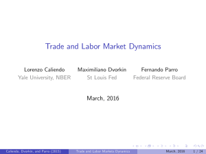 Trade and Labor Market Dynamics March, 2016 Lorenzo Caliendo Maximiliano Dvorkin