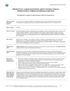 FREQUENTLY ASKED QUESTIONS ABOUT INSTRUCTIONAL IMPROVEMENT THROUGH PROGRAM REVIEW Program Review.