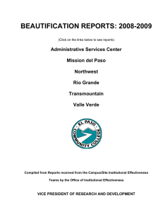 BEAUTIFICATION REPORTS: 2008-2009  Administrative Services Center Mission del Paso