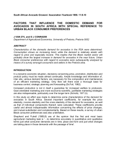 FACTORS THAT INFLUENCE THE DOMESTIC DEMAND FOR URBAN BLACK CONSUMER PREFERENCES