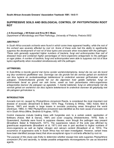 SUPPRESSIVE SOILS AND BIOLOGICAL CONTROL OF ROT PHYTOPHTHORA