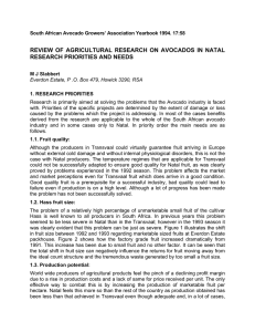 REVIEW OF AGRICULTURAL RESEARCH ON AVOCADOS IN NATAL