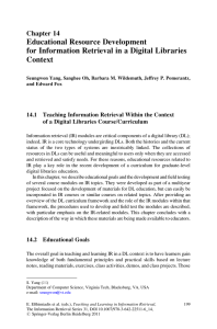 Educational Resource Development for Information Retrieval in a Digital Libraries Context Chapter 14