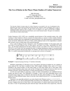 The Use of Ratios in the Player Piano Studies of... Julie Scrivener 1721 Sunnyside Drive Kalamazoo, MI 49048, U.S.A.