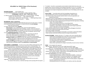 SYLLABUS for CS3310 (Data &amp; File Structures)