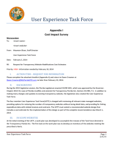 Appendix I Cost Impact Survey