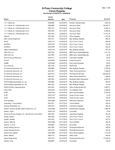 El Paso Community College Check Register