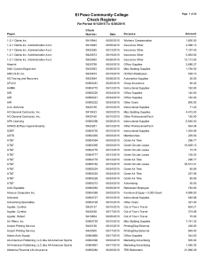 El Paso Community College Check Register