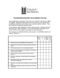 Faculty/Administration Accreditation Survey