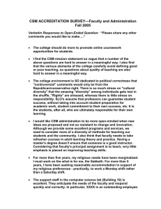 —Faculty and Administration CSM ACCREDITATION SURVEY Fall 2005