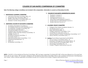 COLLEGE OF SAN MATEO COMPENDIUM OF COMMITTEES
