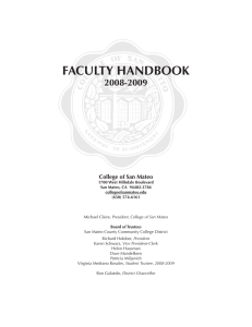 FACULTY HANDBOOK 2008-2009 College of San Mateo