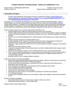 STUDENT SERVICES PROGRAM REVIEW:  SPRING 2013 SUBMISSION CYCLE