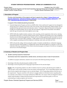 STUDENT SERVICES PROGRAM REVIEW:  SPRING 2013 SUBMISSION CYCLE  Program Name: