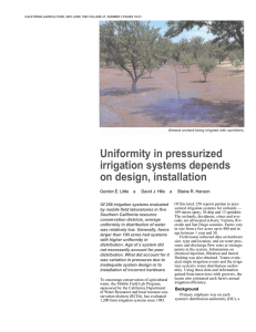 Uniformity in pressurized irrigation systems depends on design, installation