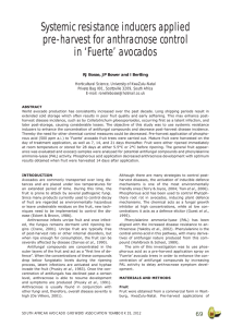 Systemic resistance inducers applied pre-harvest for anthracnose control in ‘Fuerte’ avocados