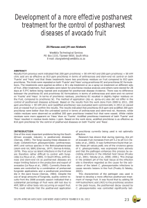 Development of a more effective postharvest diseases of avocado fruit