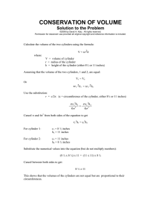 CONSERVATION OF VOLUME Solution to the Problem