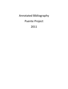Annotated Bibliography Puente Project 2011