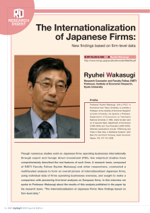 The Internationalization of Japanese Firms: Ryuhei akasugi