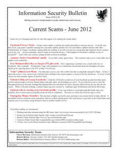Information Security Bulletin Current Scams - June 2012 Issue #2012-03