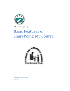 Basic Features of SharePoint: My Course El Paso Community College