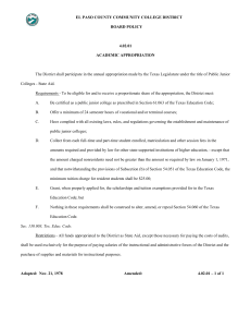 EL PASO COUNTY COMMUNITY COLLEGE DISTRICT BOARD POLICY  4.02.01