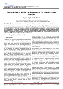 Energy Efficient AODV routing protocol For Mobile Ad-hoc Network Jaspreet Singh