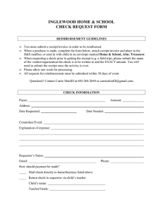 INGLEWOOD HOME &amp; SCHOOL CHECK REQUEST FORM