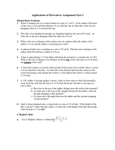 Applications of Derivatives Assignment Part 2