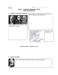 UNIT 1 – Conflict &amp; Challenge to 1919 Active Study Review