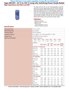 Type 300/301 High Capacitance and Ultra-Low ESR