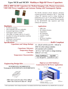 Types MCH and MCHN Multilayer High RF Power Capacitors