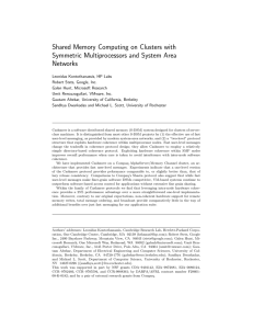 Shared Memory Computing on Clusters with Symmetric Multiprocessors and System Area Networks