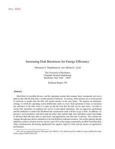Increasing Disk Burstiness for Energy Efficiency Nov. 2002