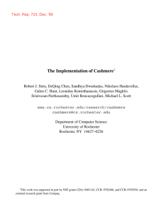 The Implementation of Cashmere