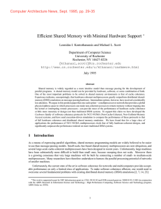 Efficient Shared Memory with Minimal Hardware Support