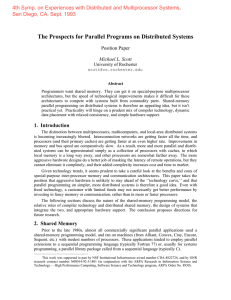 The Prospects for Parallel Programs on Distributed Systems Position Paper