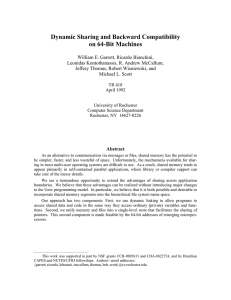 Dynamic Sharing and Backward Compatibility on 64-Bit Machines