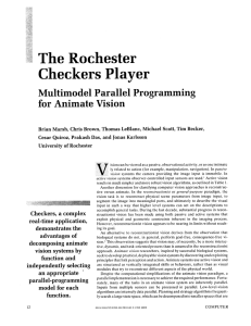 The Rochester Checkers Player Multimodel Parallel Programming for Animate Vision