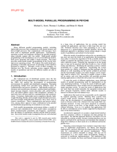 MULTI-MODEL PARALLEL PROGRAMMING IN PSYCHE