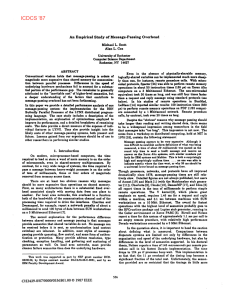 An Empirical Study of Message-Passing Overhead Michael L.  Scott