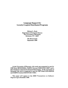 Language Support for Loosely-Coupled Distributed Programs