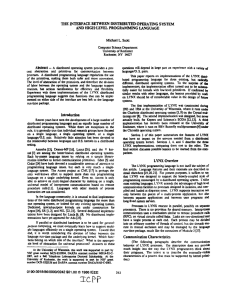 TIlE INTERFACE BETWEEN  DISTRIBUTED OPERATING SYSTEM Abstract -