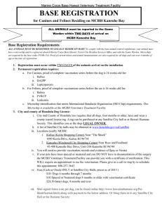 BASE REGISTRATION  for Canines and Felines Residing on MCBH Kaneohe Bay