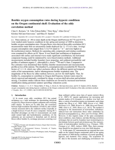 Benthic oxygen consumption rates during hypoxic conditions