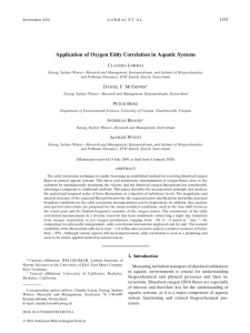 Application of Oxygen Eddy Correlation in Aquatic Systems 1533 C L